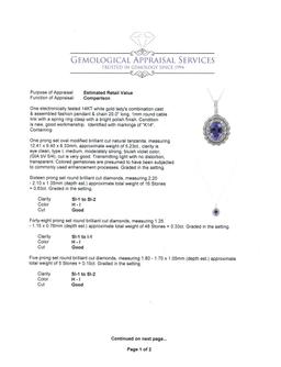 5.23 ctw Tanzanite and Diamond Pendant With Chain - 14KT White Gold