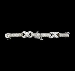 2.10 ctw Diamond Bracelet - 14KT White Gold