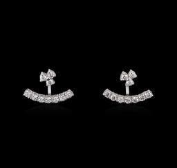 0.91 ctw Diamond Earrings - 14KT White Gold