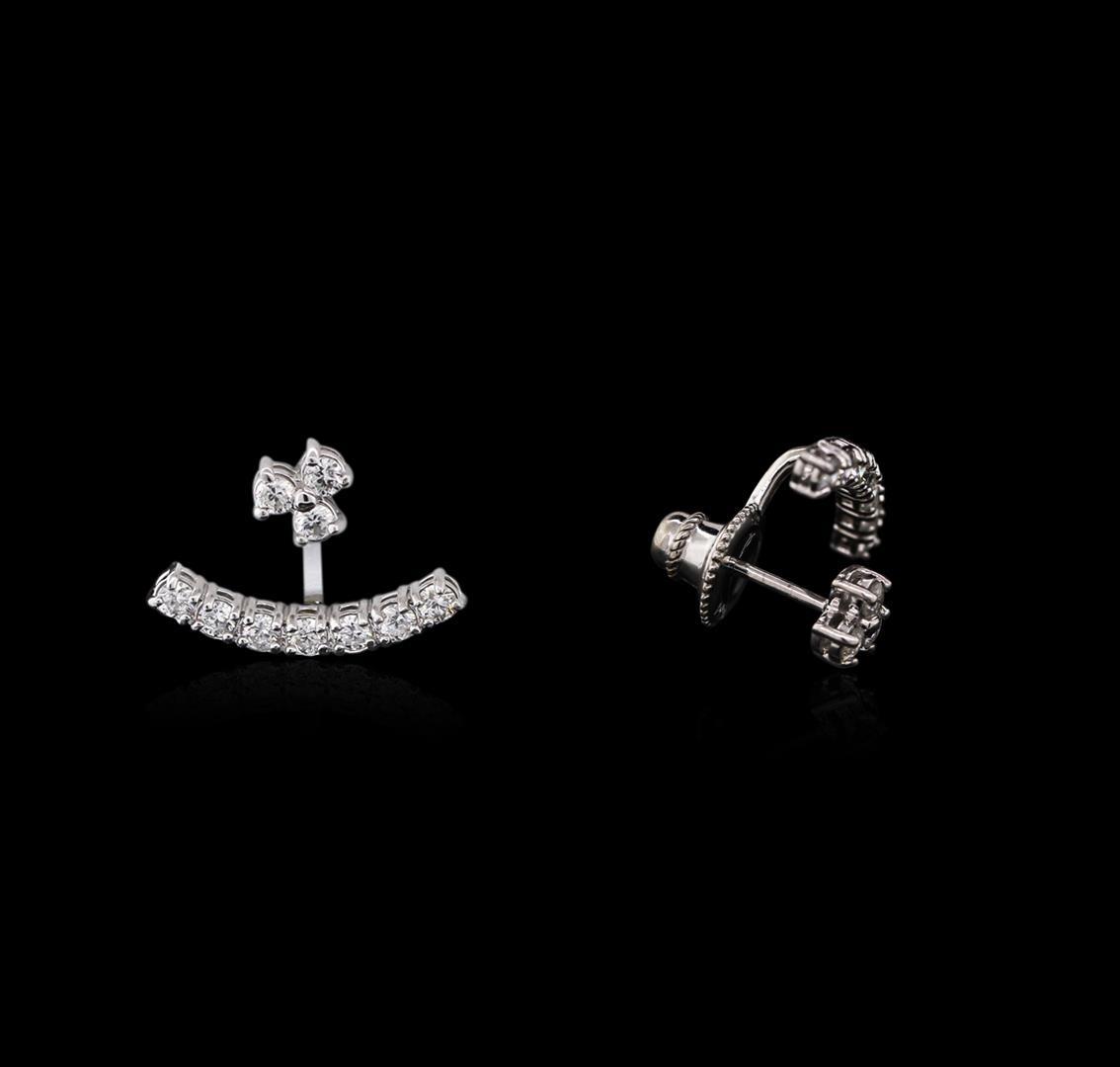 0.91 ctw Diamond Earrings - 14KT White Gold