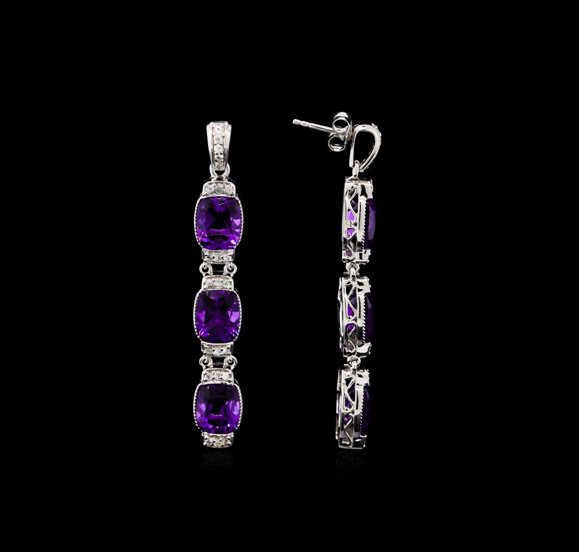 Crayola 15.60 ctw Amethyst and White Sapphire Earrings - .925 Silver