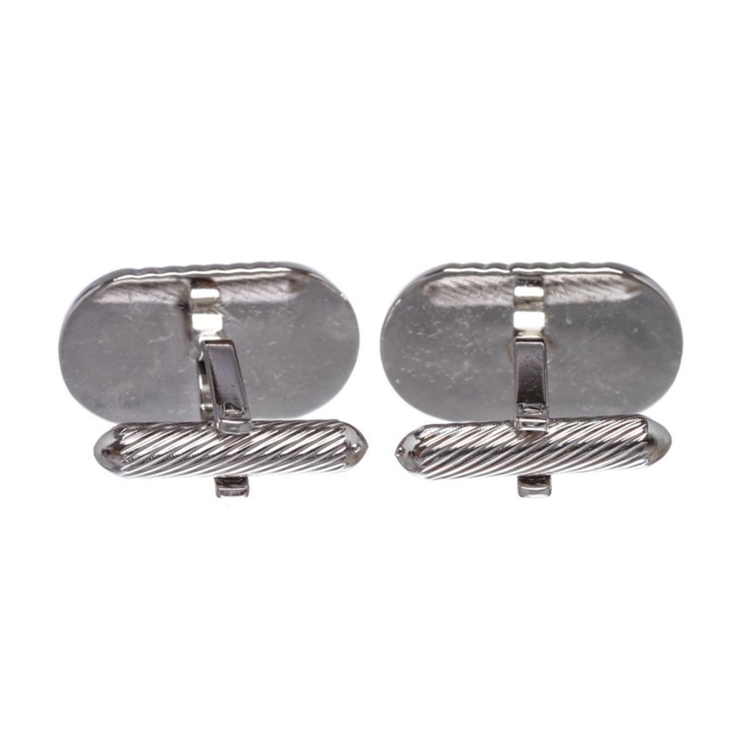 S.T. Dupont Silver Palladium Oval Cufflinks