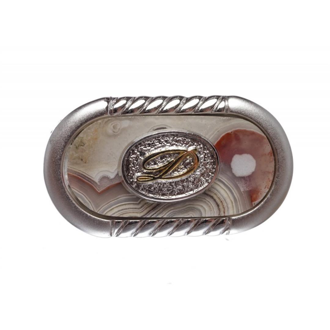 S.T. Dupont Silver Palladium Oval Cufflinks