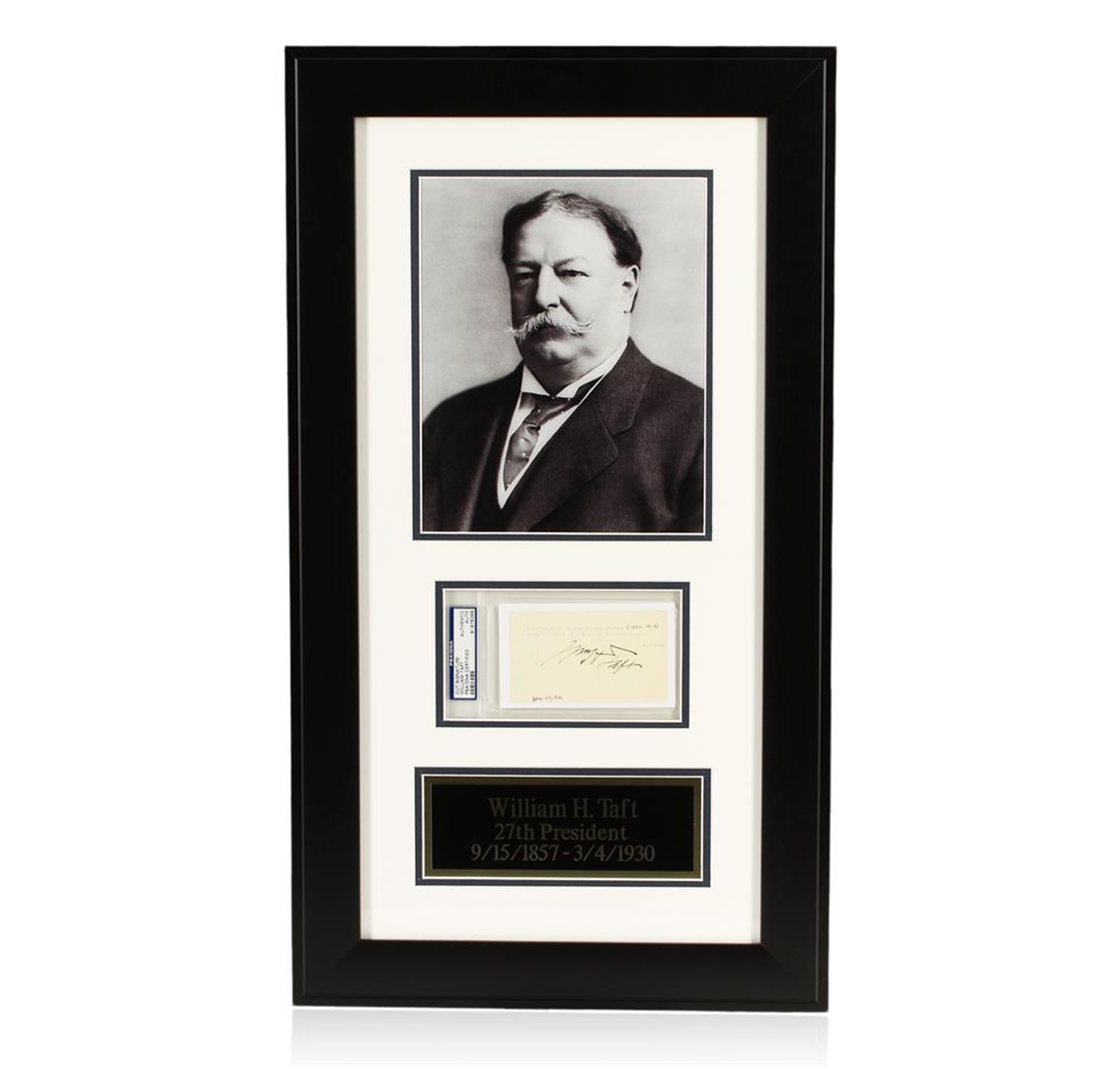 William H. Taft Signed Cut Display PSA Certified