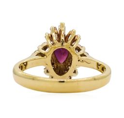 0.40 ctw Ruby and Diamond Ring - 14KT Yellow Gold