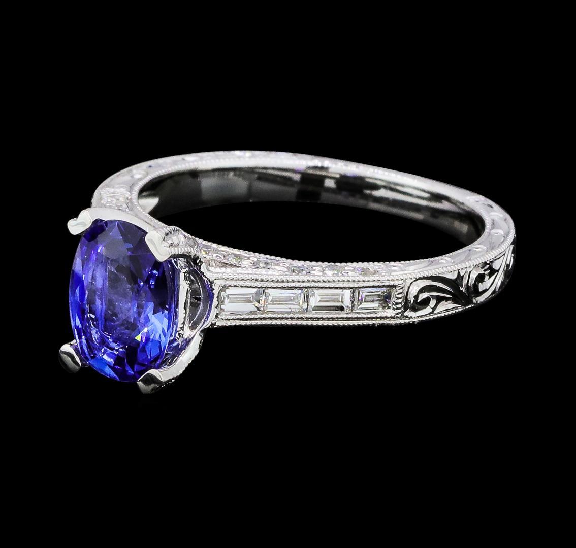 1.41 ctw Sapphire and Diamond Ring - 18KT White Gold