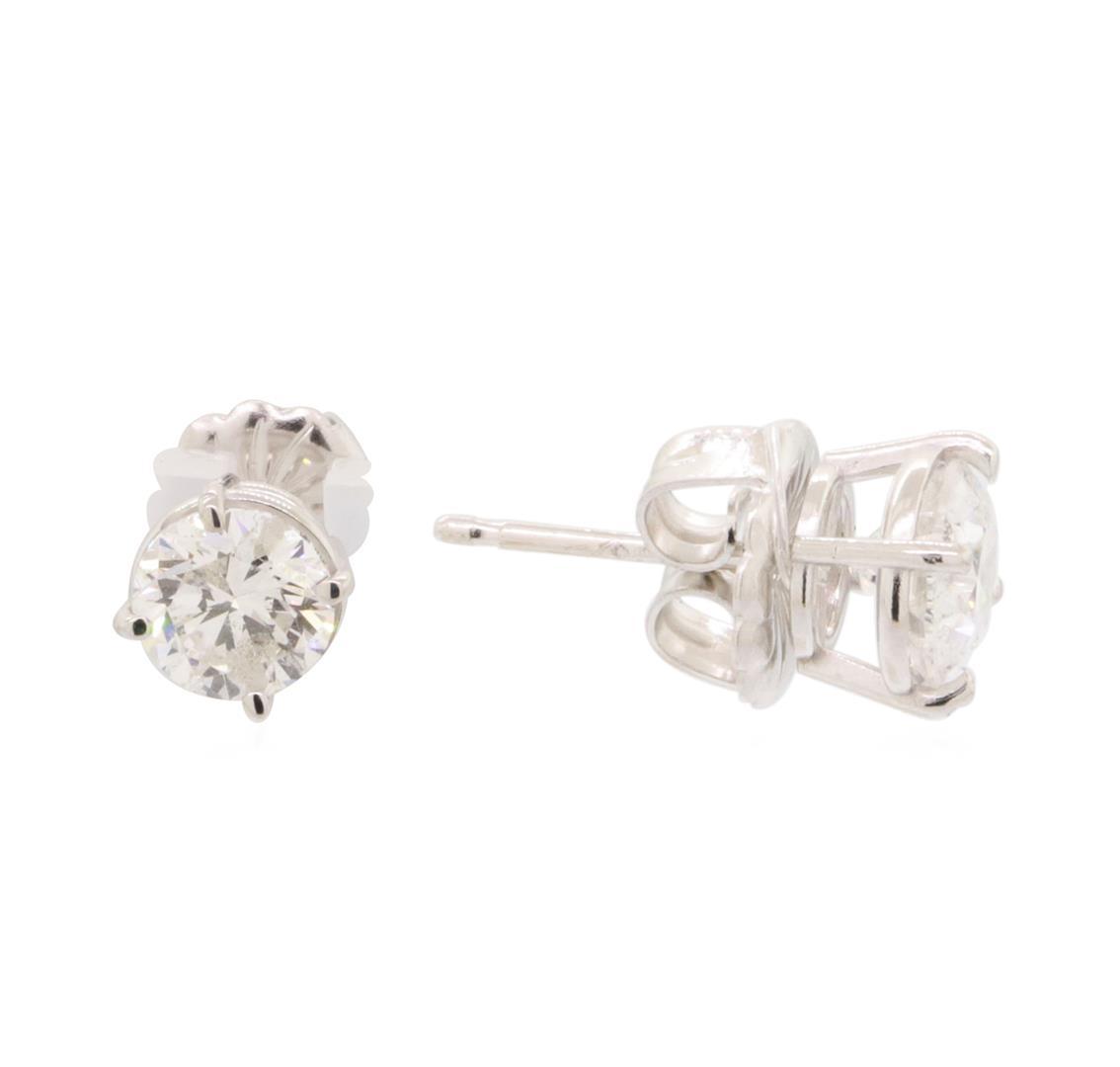 0.75 ctw Diamond Earrings - 14KT White Gold