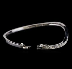 1.05 ctw Diamond Bangle Bracelet - 14KT White Gold