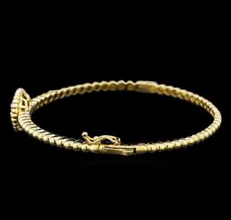 0.65 ctw Diamond Bangle Bracelet - 14KT Yellow Gold