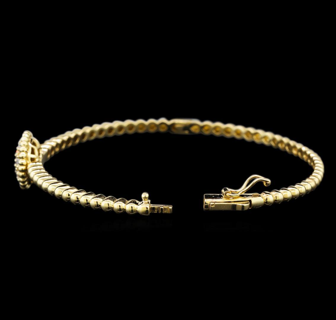 0.65 ctw Diamond Bangle Bracelet - 14KT Yellow Gold