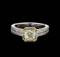 1.38 ctw Fancy Yellow Diamond Ring - 14KT Two-Tone Gold