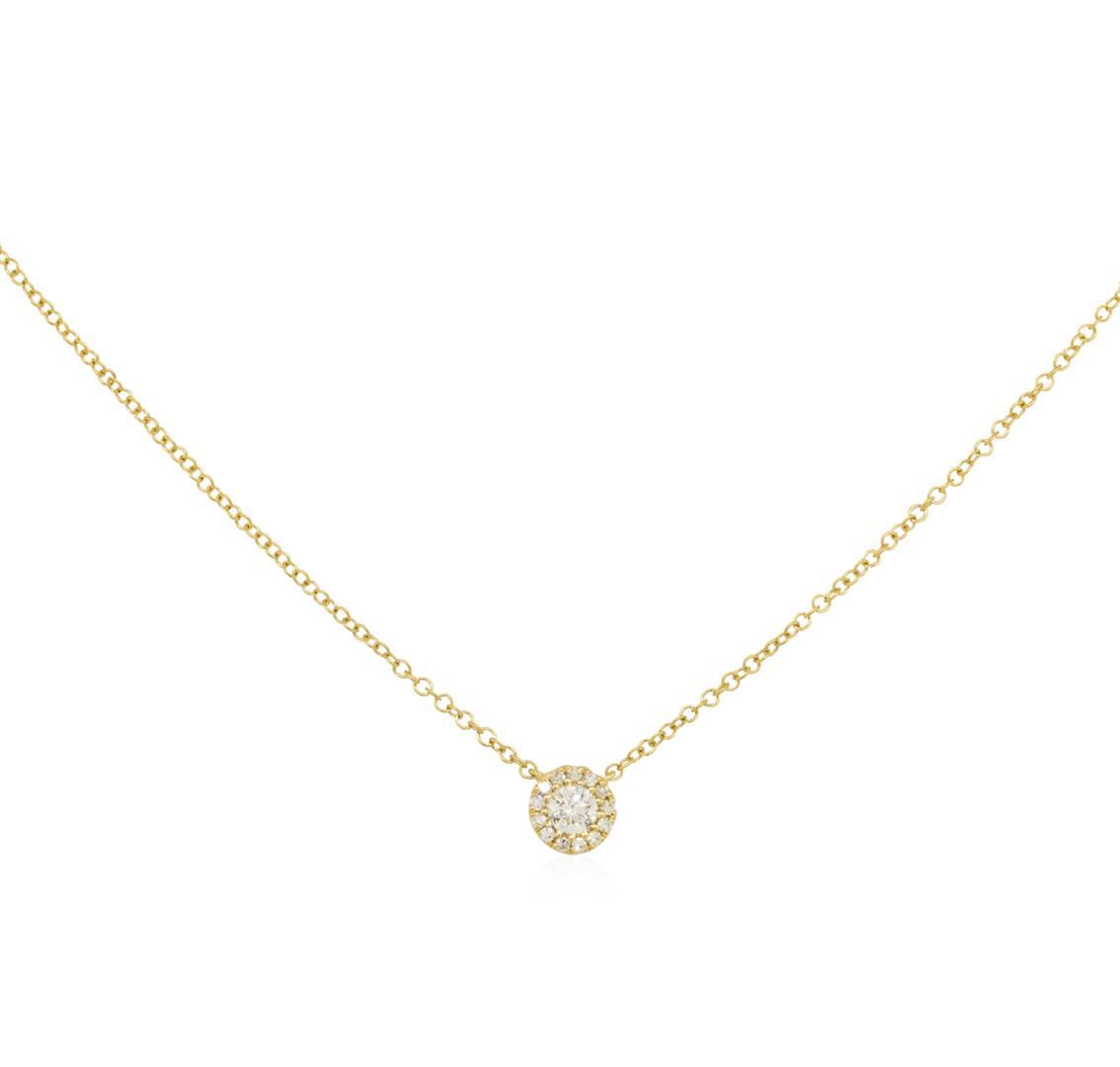 0.14 ctw Diamond Necklace - 14KT Yellow Gold