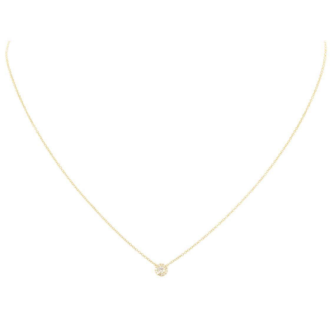 0.14 ctw Diamond Necklace - 14KT Yellow Gold