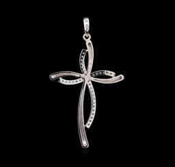 0.50 ctw Diamond Cross Pendant - 14KT White Gold