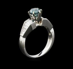 1.84 ctw Fancy Blue Diamond Ring - 18KT White Gold