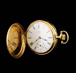 Elgin 14KT Yellow Gold Full Hunter Antique Pocketwatch