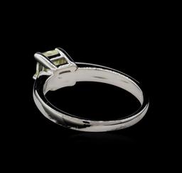 0.70 ctw Light Yellow Diamond Solitaire Ring - 14KT White Gold