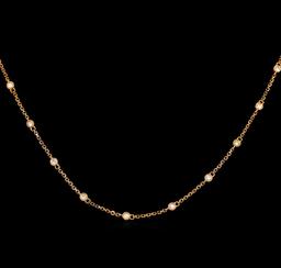 0.80 ctw Diamond Necklace - 18KT Rose Gold