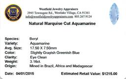 3.16 ctw Marquise Aquamarine Parcel