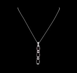 Crayola 10.50 ctw Garnet and White Sapphire Pendant With Chain - .925 Silver