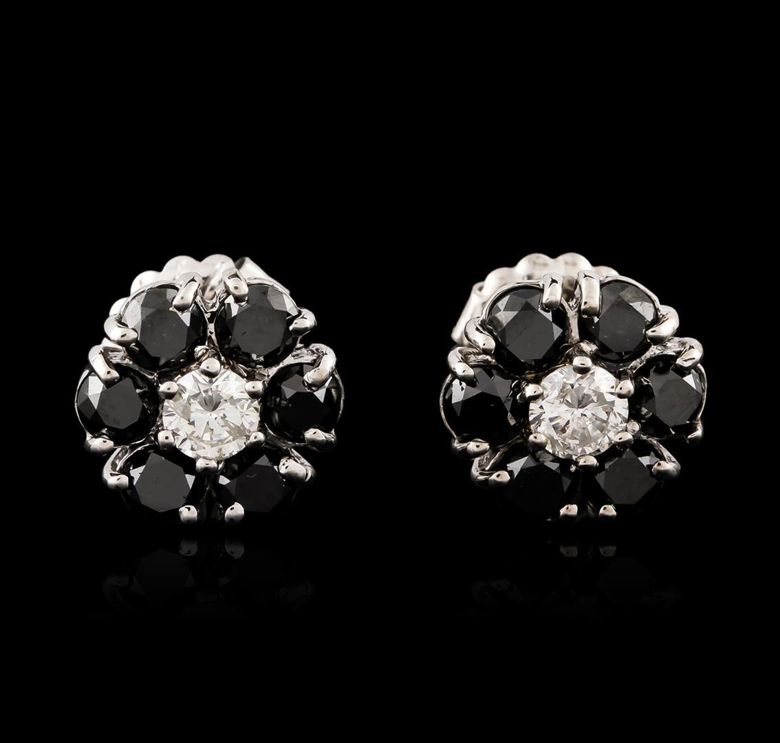 14KT White Gold 3.32 ctw Black and White Diamond Earrings