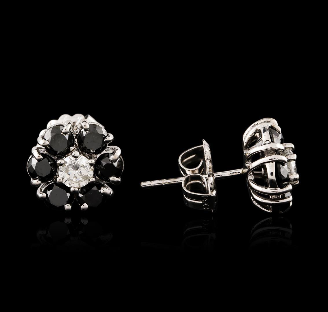 14KT White Gold 3.32 ctw Black and White Diamond Earrings