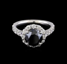 4.78 ctw Black Diamond Ring - 14KT White Gold