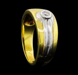 0.07 ctw Diamond Ring - 18KT Yellow and White Gold