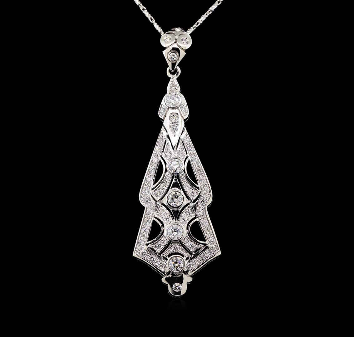 14KT White Gold 2.48 ctw Diamond Pendant With Chain