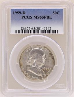 1959-D Franklin Half Dollar Coin PCGS MS65FBL