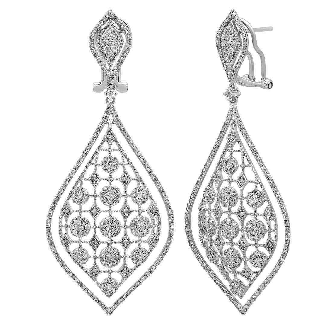 14k White Gold 2.71CTW Diamond Earring, (I1/G-H)