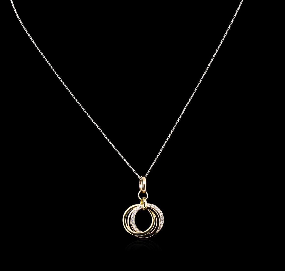 0.28 ctw Diamond Pendant With Chain - 14KT Rose Gold