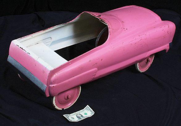 Antique Vintage Pink Pedal Car c.1930-50's