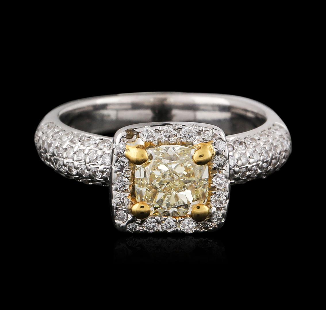 18KT Two-Tone Gold 1.49 ctw Fancy Light Yellow Diamond Ring