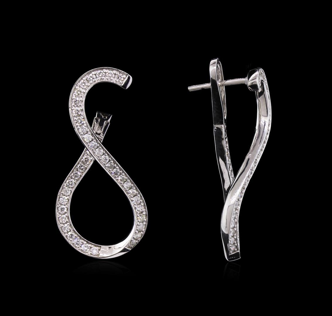 0.90 ctw Diamond Earrings - 14KT White Gold