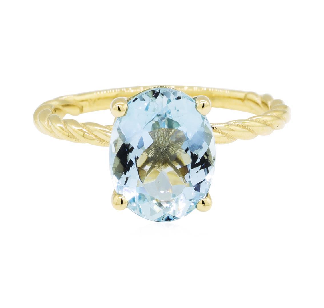 2.55 ctw Blue Topaz Ring - 14KT Yellow Gold