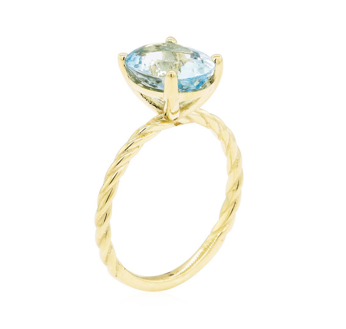 2.55 ctw Blue Topaz Ring - 14KT Yellow Gold