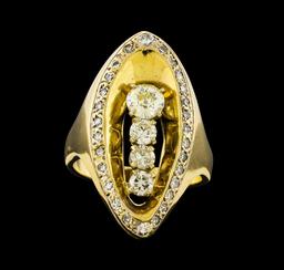 1.73 ctw Diamond Ring - 14KT Yellow Gold