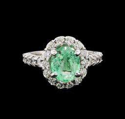 2.61 ctw Emerald and Diamond Ring - 14KT White Gold