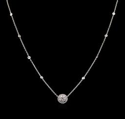 0.74 ctw Diamond Necklace - 14KT White Gold