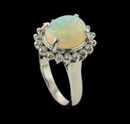 2.66 ctw Opal and Diamond Ring - 14KT White Gold