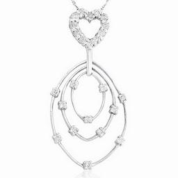 18k White Gold 0.51CTW Diamond Pendant, (H-I)