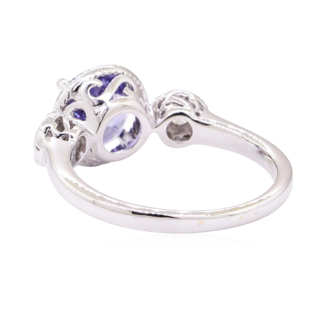 2.08 ctw Blue Sapphire and Diamond Ring - 14KT White Gold