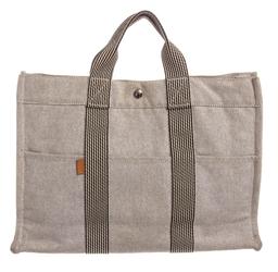 Hermes Light Gray Canvas Fourre Tout MM Tote Bag