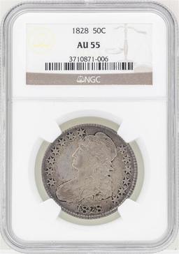 1828 Capped Bust Half Dollar Coin NGC AU55