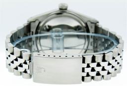 Rolex Mens Stainless Steel 36mm Black Diamond Dial Datejust Wristwatch