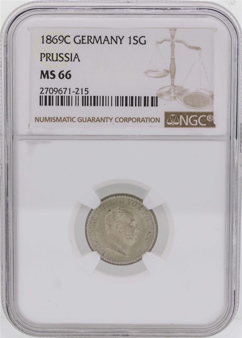 1869C Germany 1 Silber Groschen Prussia Coin NGC MS66