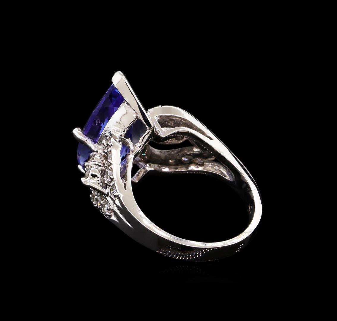 6.70 ctw Tanzanite and Diamond Ring - 14KT White Gold