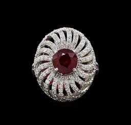 14KT White Gold 2.73 ctw Ruby and Diamond Ring