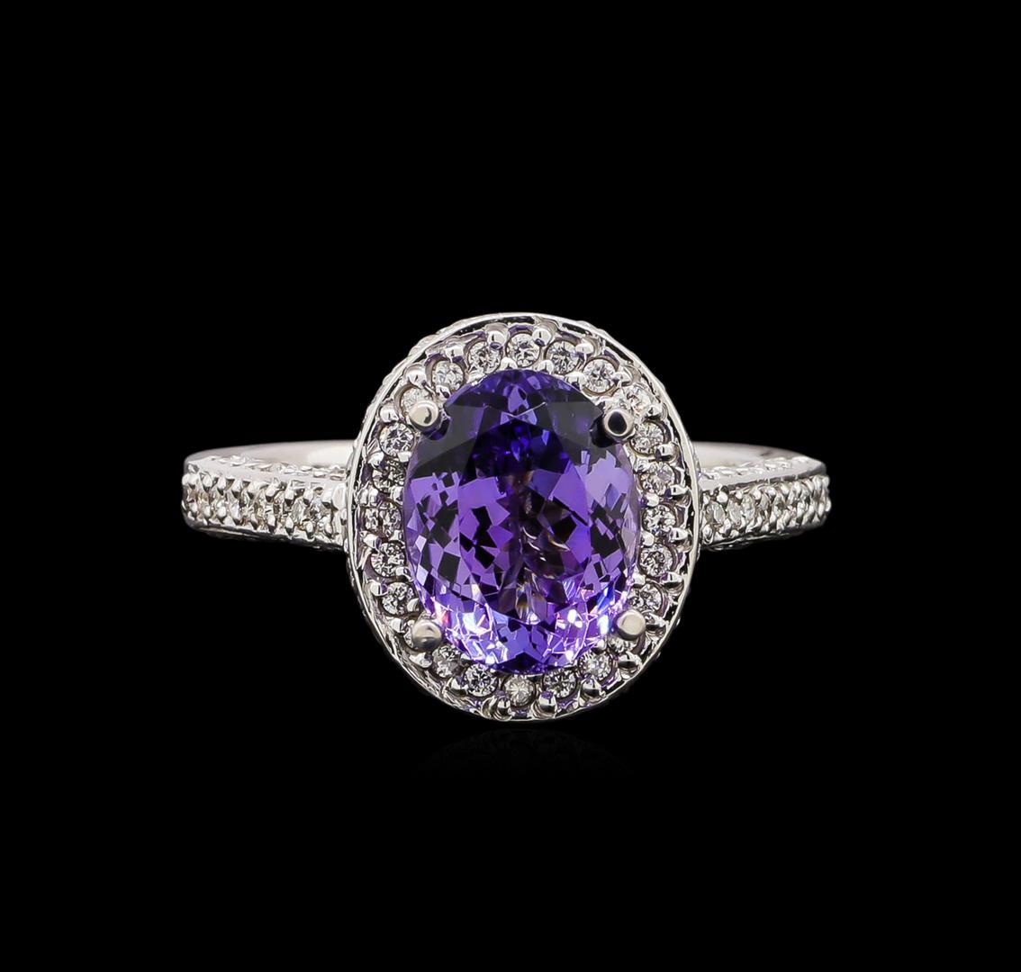 14KT White Gold 2.36 ctw Tanzanite and Diamond Ring